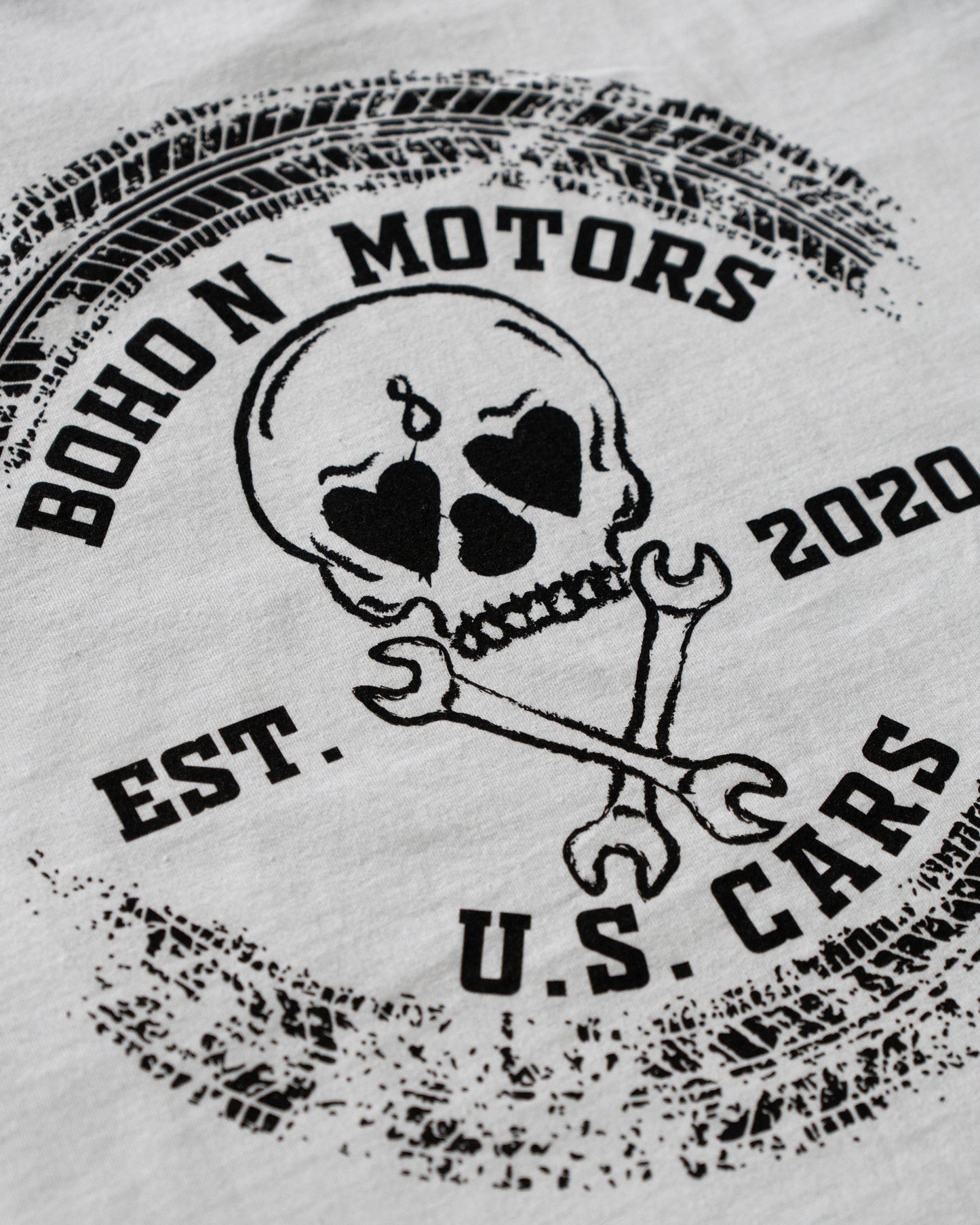 T-Shirt mit Totenkopf weiß-schwarz